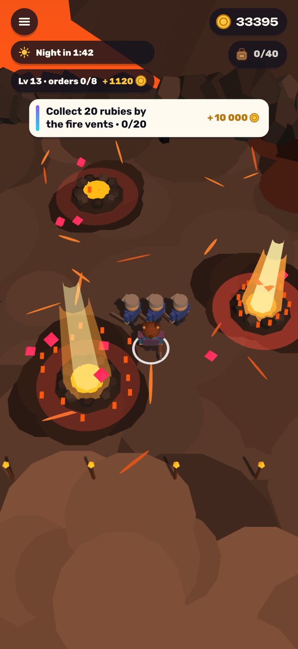 A fire vent bursts and throws out rubies